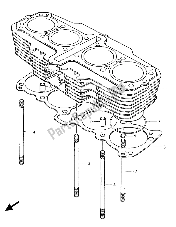 Todas las partes para Cilindro (n. ° 101425) de Suzuki GSX 1100 Esef 1150 EF 1986