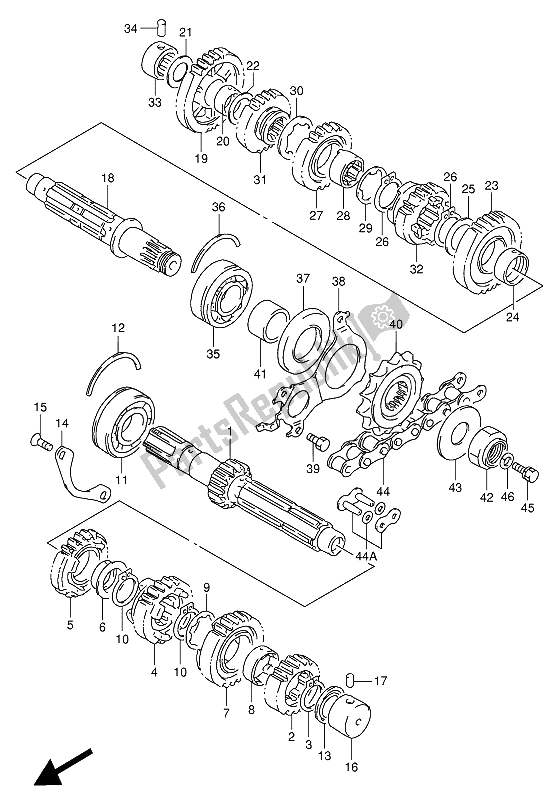 Todas as partes de Transmissão do Suzuki GSX R 1100W 1993