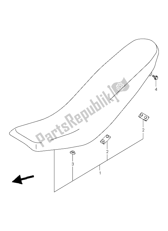 All parts for the Seat of the Suzuki DR Z 400E 2002