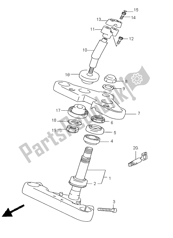 Tutte le parti per il Gambo Dello Sterzo del Suzuki VS 800 Intruder 2005