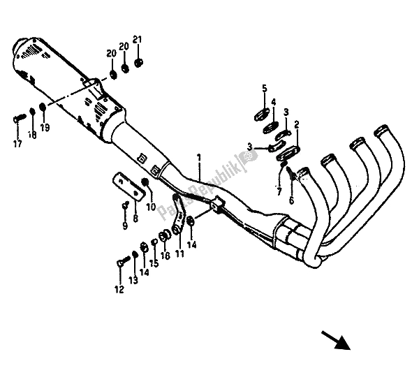 Tutte le parti per il Silenziatore del Suzuki GSX R 1100 1987