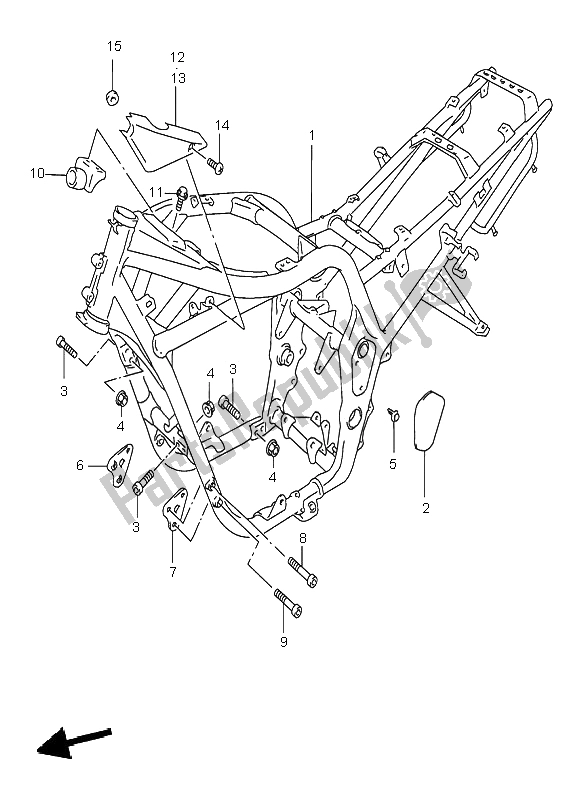 Alle onderdelen voor de Kader van de Suzuki GSF 600N Bandit 1995