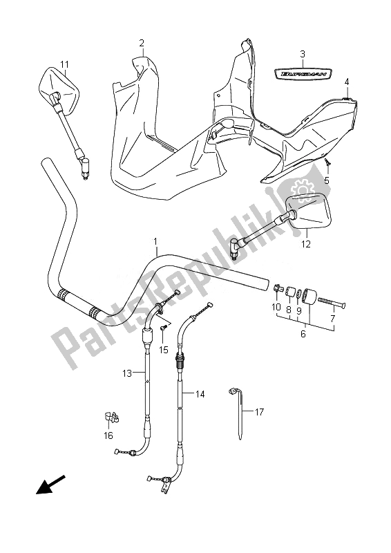 Tutte le parti per il Manubrio del Suzuki Burgman AN 400 AZA 2010