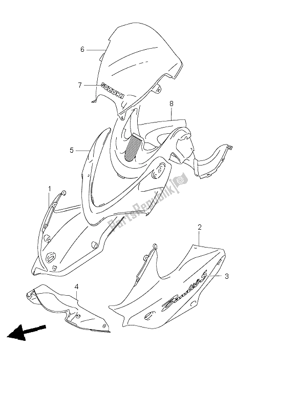 All parts for the Cowling Body (gsf600s-su) of the Suzuki GSF 600 NSZ Bandit 2004
