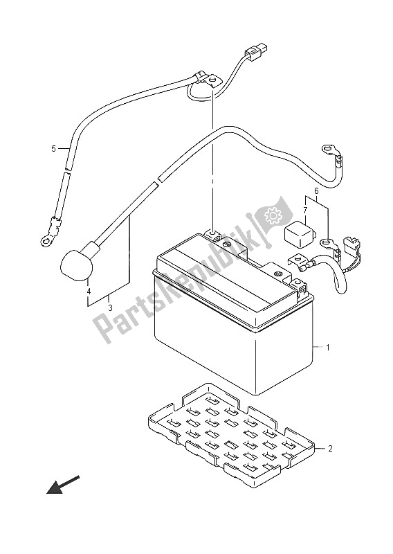 All parts for the Battery (gsr750a) of the Suzuki GSR 750A 2016