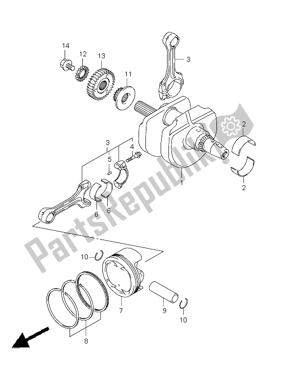 Todas las partes para Cigüeñal de Suzuki SFV 650A Gladius 2009