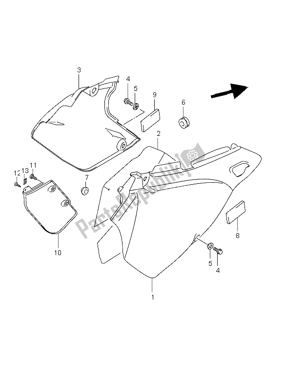 Toutes les pièces pour le Couverture De Cadre du Suzuki DR Z 400E 2005