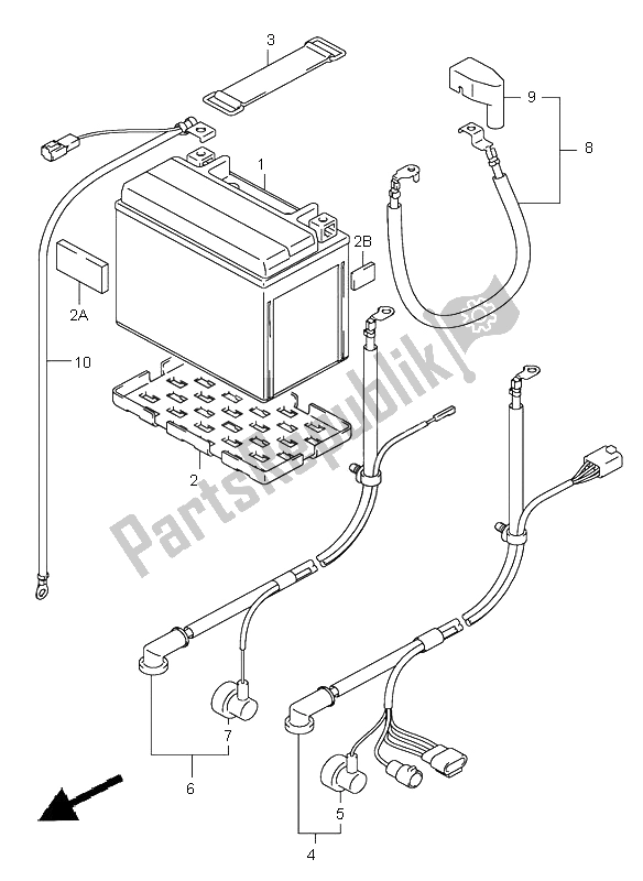 All parts for the Battery of the Suzuki DL 1000 V Strom 2006