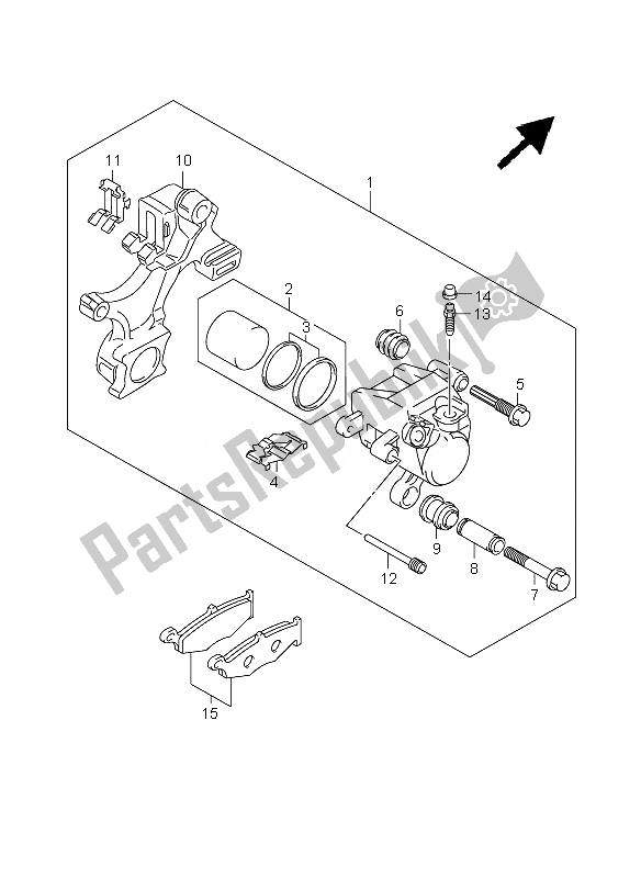 Todas las partes para Pinza Trasera de Suzuki GSX R 600 2010