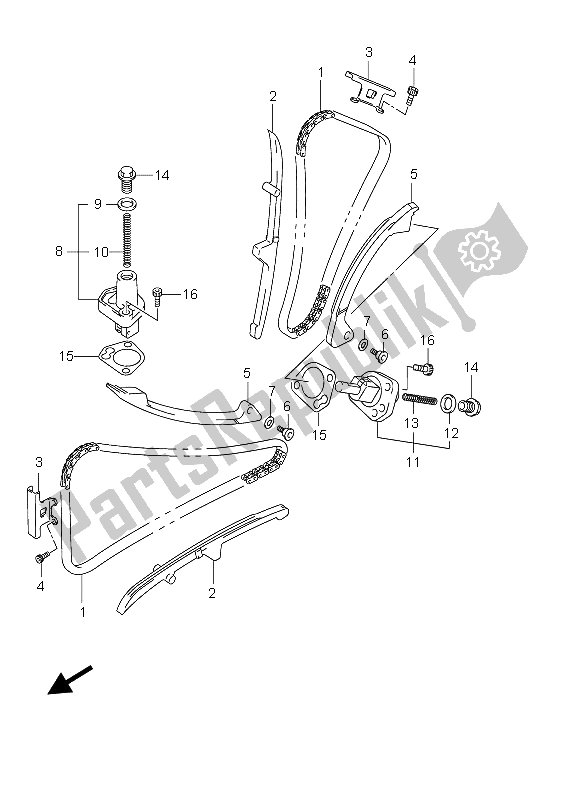 All parts for the Cam Chain of the Suzuki DL 650 V Strom 2005