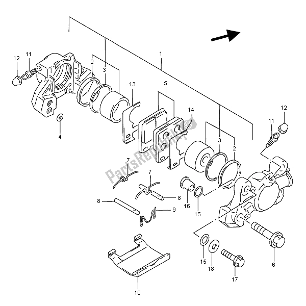 Toutes les pièces pour le étrier Arrière du Suzuki RF 600R 1995