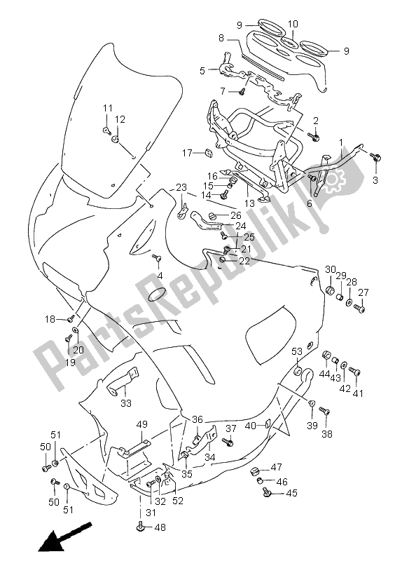 Tutte le parti per il Parti Di Installazione Del Corpo Del Cofano del Suzuki GSX 750F 1997