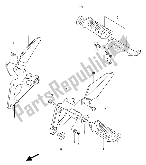 Tutte le parti per il Poggiapiedi del Suzuki GS 500 EU 1993