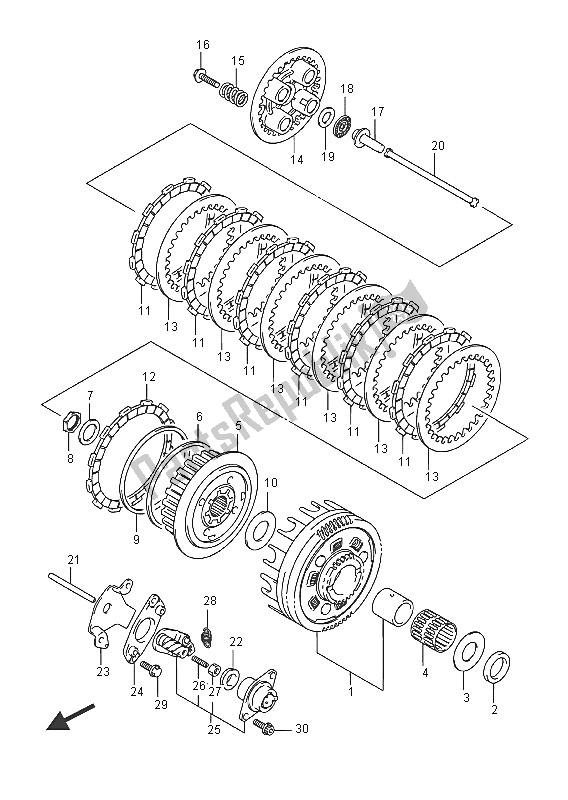 All parts for the Clutch of the Suzuki VZ 800 Intruder 2016