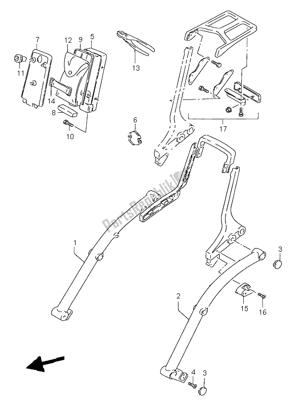 Wszystkie części do Uchwyt Ramy Suzuki VS 800 Intruder 1999