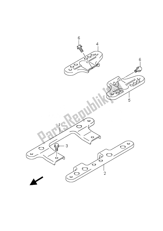 All parts for the Footboard Bracket of the Suzuki AN 650A Burgman Executive 2010