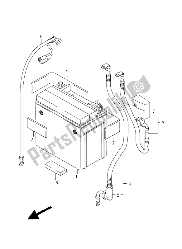 All parts for the Battery of the Suzuki GSX 1400 2005