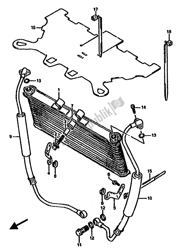 Todas las partes para Enfriador De Aceite de Suzuki GSX 750F 1994