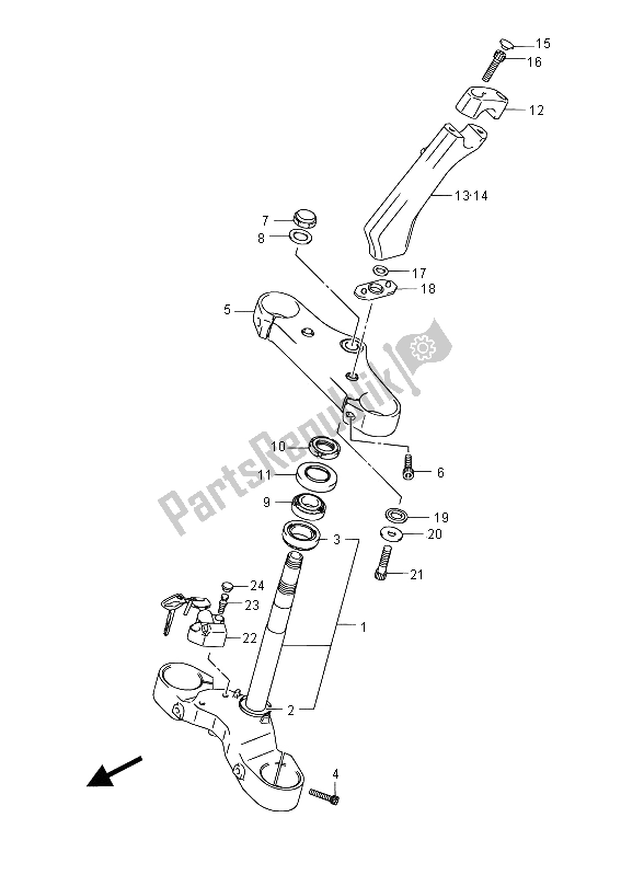 Tutte le parti per il Gambo Dello Sterzo del Suzuki VZR 1800 NZR M Intruder 2012