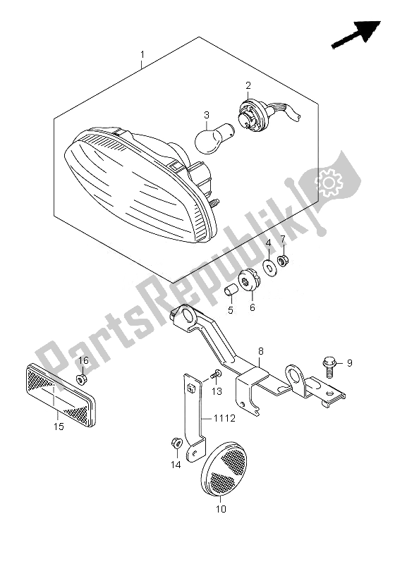 All parts for the Rear Combination Lamp (p28) of the Suzuki LT A 750 XPZ Kingquad AXI 4X4 2010