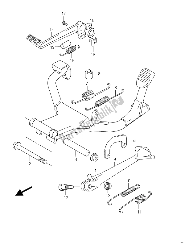 All parts for the Stand of the Suzuki GSF 650 Sasa Bandit 2011