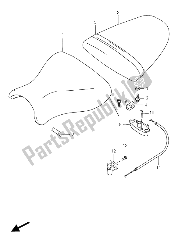 All parts for the Seat of the Suzuki GSX R 750 1996