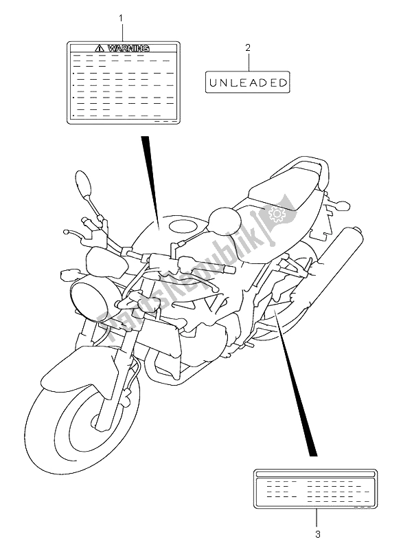 All parts for the Label (sv1000-u1-u2) of the Suzuki SV 1000 NS 2004