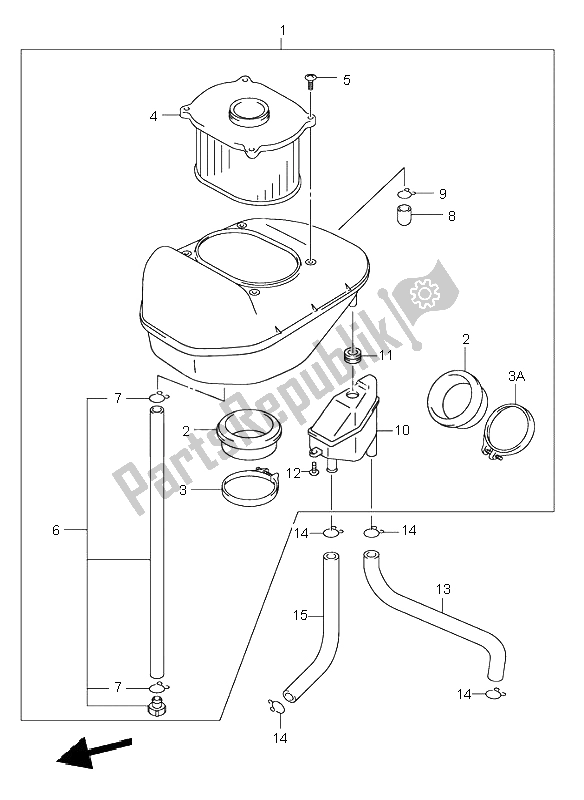 All parts for the Air Cleaner of the Suzuki SV 650 NS 1999