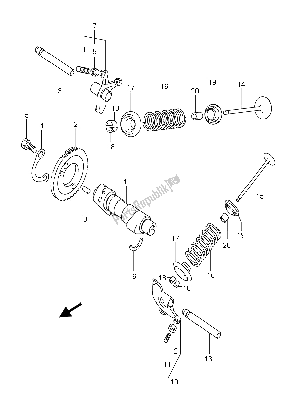 All parts for the Camshaft & Valve of the Suzuki Burgman AN 400S 2006