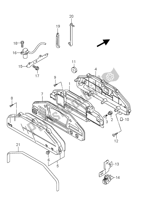 All parts for the Speedometer (an650-a) of the Suzuki AN 650A Burgman Executive 2010