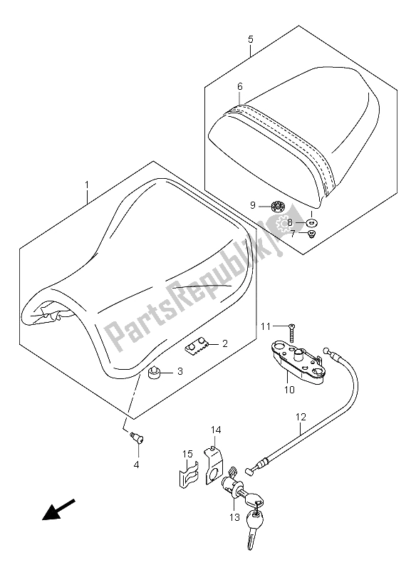 Toutes les pièces pour le Siège du Suzuki GSX R 750 2004