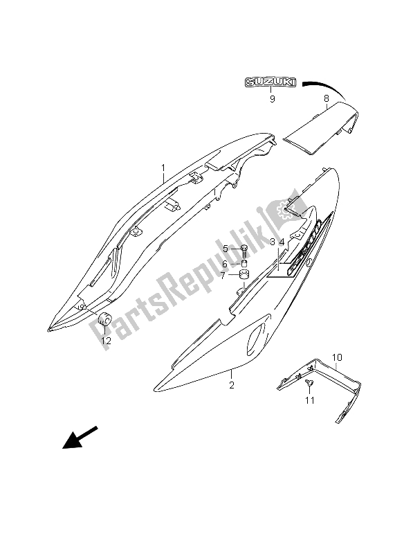 All parts for the Frame Cover (gs500-u) of the Suzuki GS 500 EF 2004