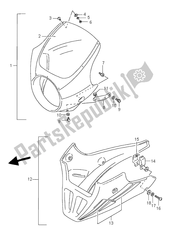 Todas las partes para Carenado (opcional) de Suzuki GS 500E 1996