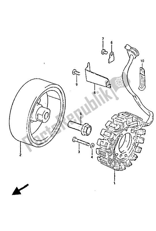 All parts for the Generator of the Suzuki GS 450 ES 1987