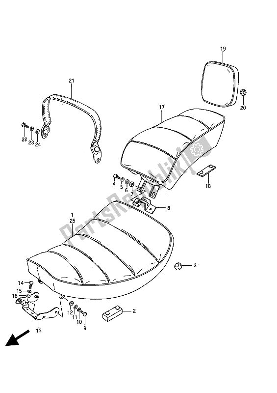 Toutes les pièces pour le Siège du Suzuki VS 750 Glfpefep Intruder 1987