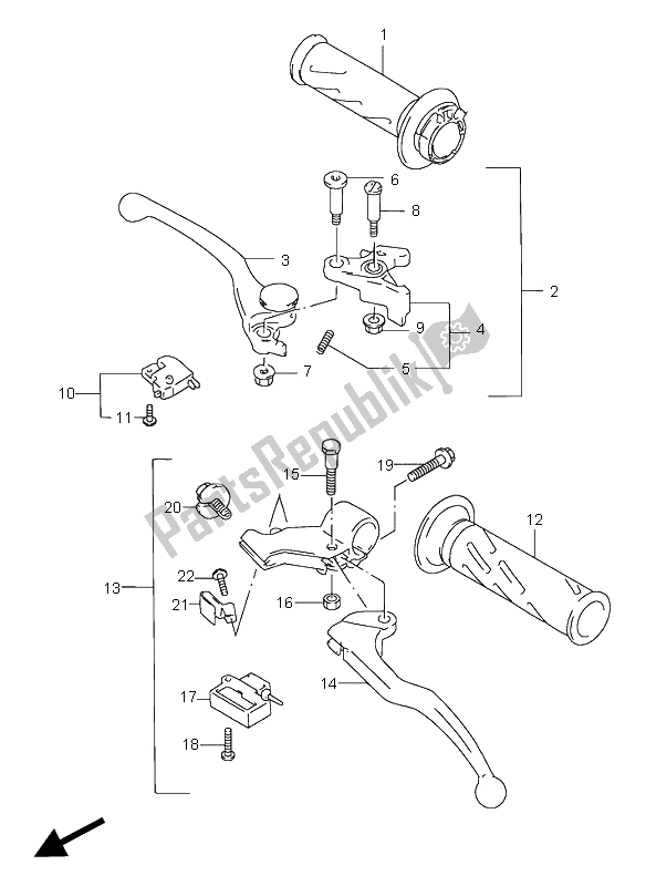 Todas las partes para Palanca De La Manija de Suzuki GSX R 750 1997