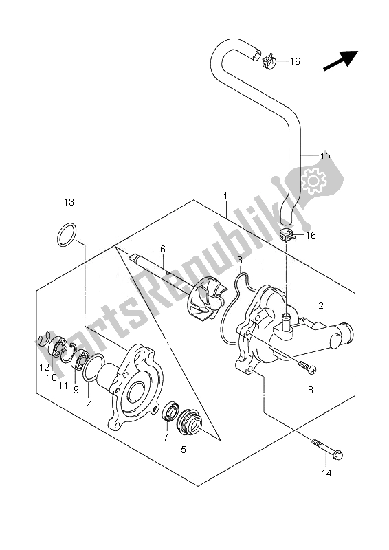 Todas as partes de Bomba De água do Suzuki AN 650A Burgman Executive 2007
