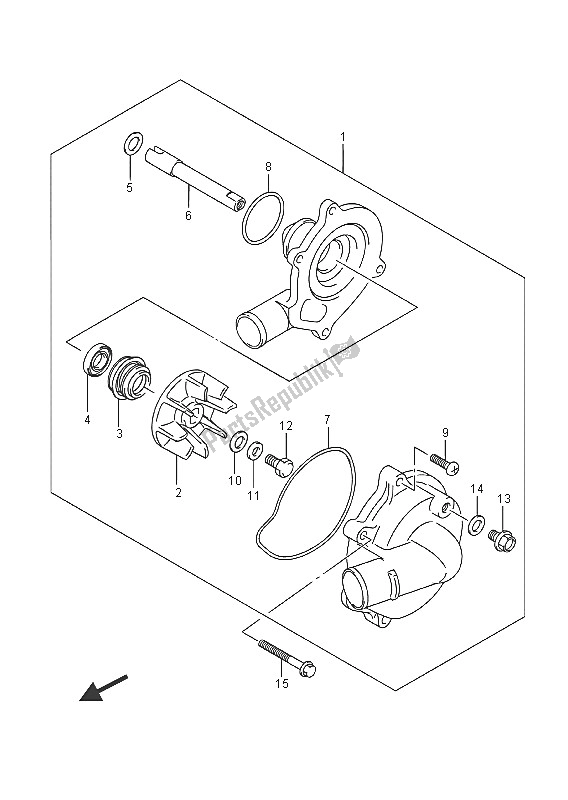 Todas as partes de Bomba De água do Suzuki GSX R 600 2016
