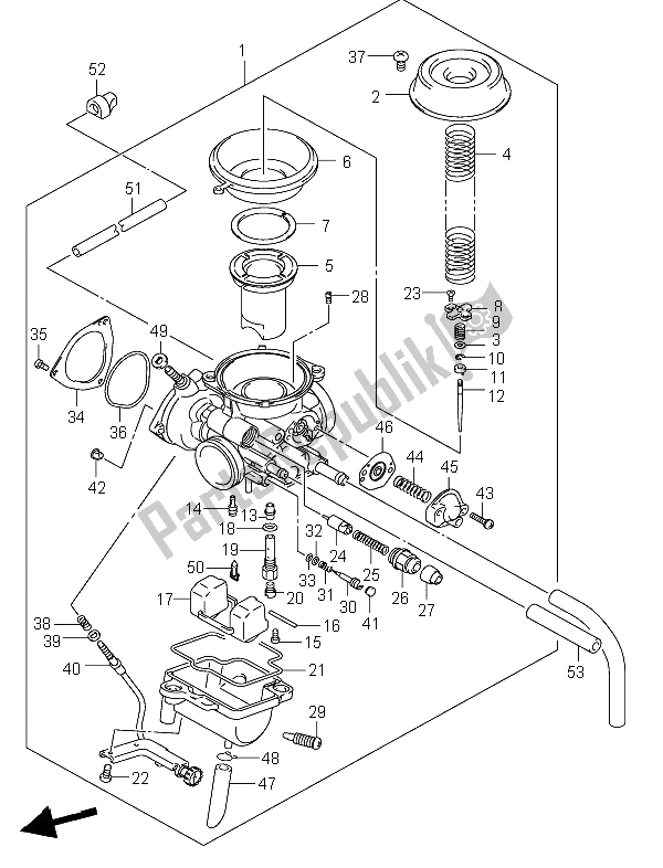 All parts for the Carburetor of the Suzuki LT F 250 Ozark 2002