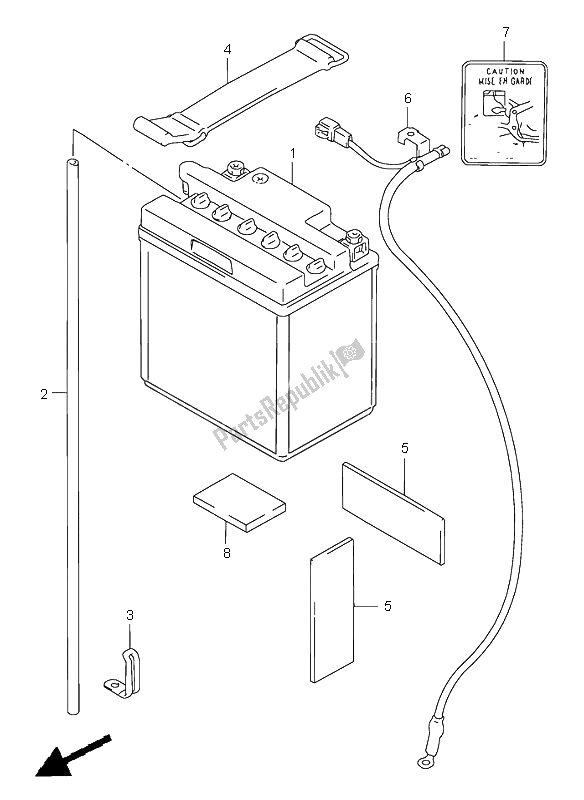 All parts for the Battery of the Suzuki GSX 750F 1997