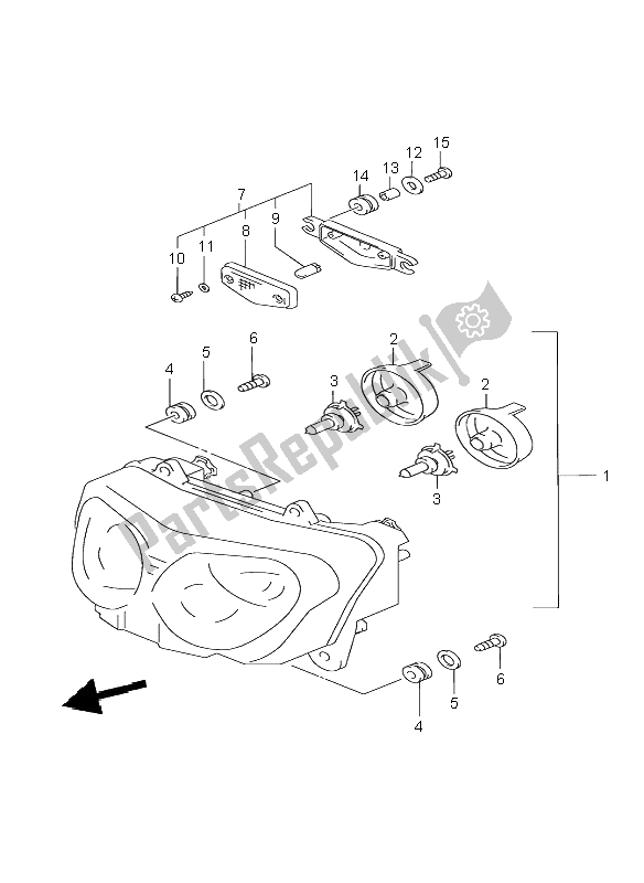 Tutte le parti per il Proiettore (e2-e24) del Suzuki GSX 750F 1999