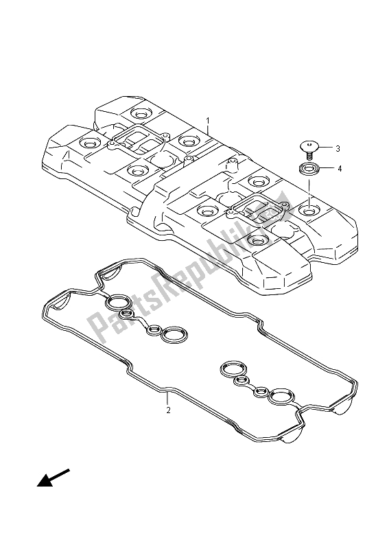 Alle onderdelen voor de Kleppendeksel van de Suzuki GSX 1250 FA 2015
