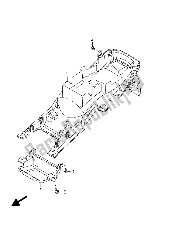 Tutte le parti per il Parafango Posteriore (gsx650f E24) del Suzuki GSX 650 FA 2012