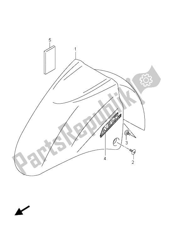 All parts for the Front Fender (an650a E51) of the Suzuki AN 650A Burgman Executive 2011