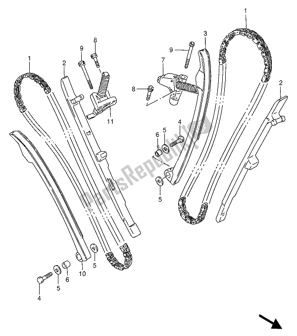 Todas las partes para Cadena De Levas de Suzuki VS 800 GL Intruder 1992