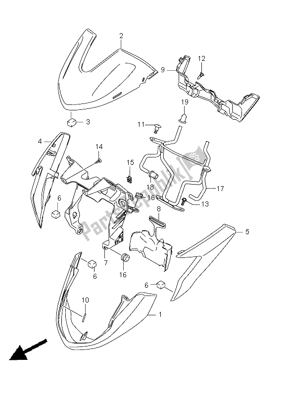 Tutte le parti per il Alloggiamento Del Proiettore del Suzuki GSX 1300 BKA B King 2009