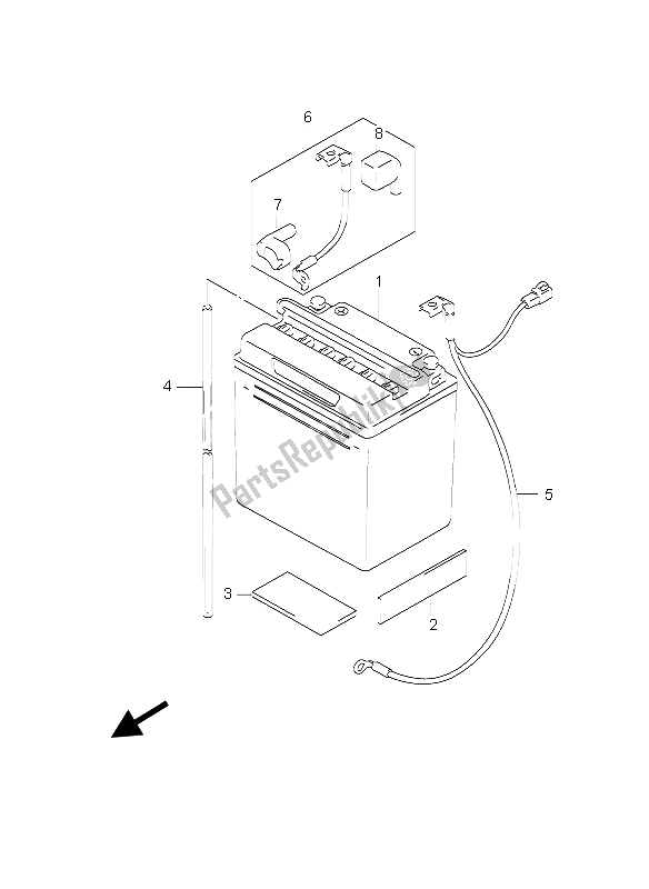 All parts for the Battery of the Suzuki GS 500 EF 2005