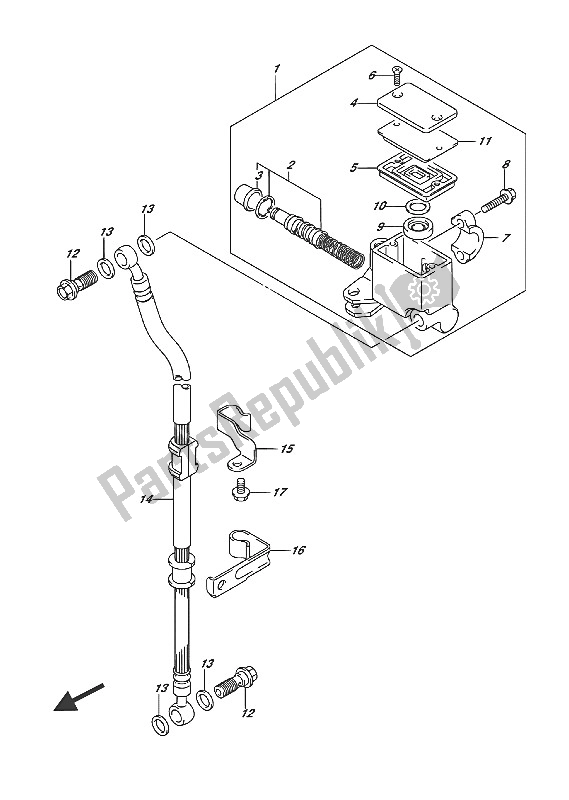 Alle onderdelen voor de Voorste Hoofdcilinder van de Suzuki RV 125 2016