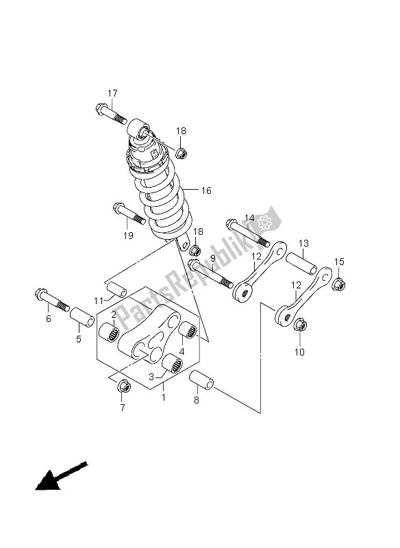 All parts for the Rear Cushion Lever of the Suzuki GSR 750 2011