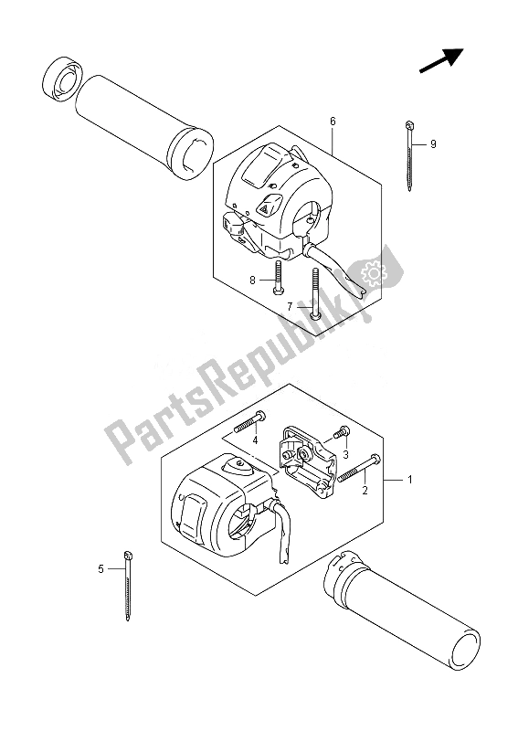 All parts for the Handle Switch (vzr1800z E02) of the Suzuki VZR 1800 M Intruder 2014